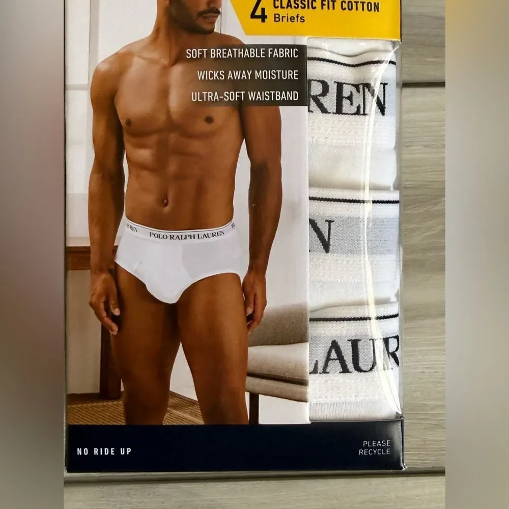 Polo by Ralph Lauren 4 pack Briefs White XL NWT IN BOX